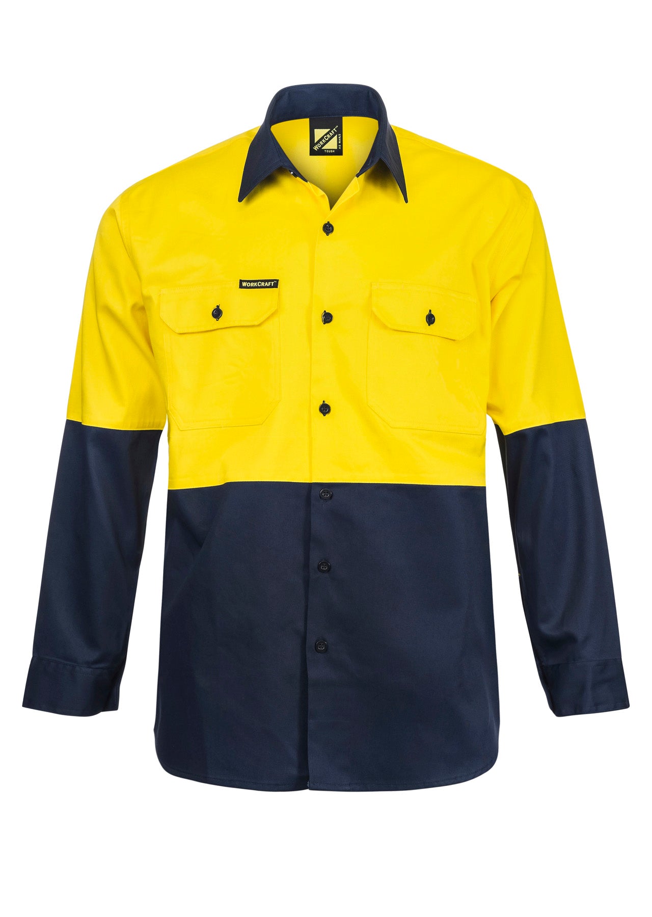 WORKCRAFT-TWO TONE LONG SLEEVE SHIRT