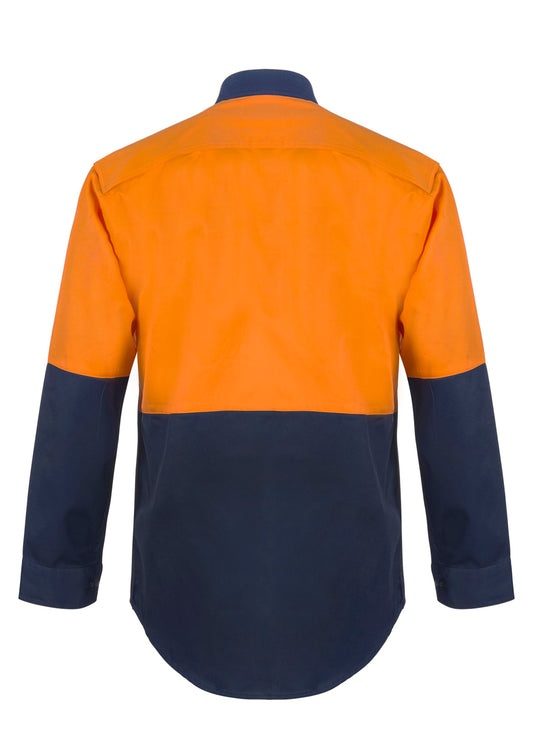 WORKCRAFT-TWO TONE LONG SLEEVE SHIRT
