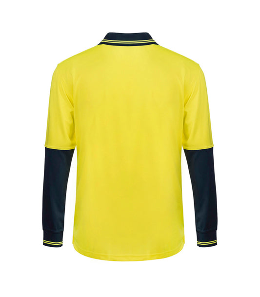 WORKCRAFT-HI VIS TWO TONE LS POLO CB