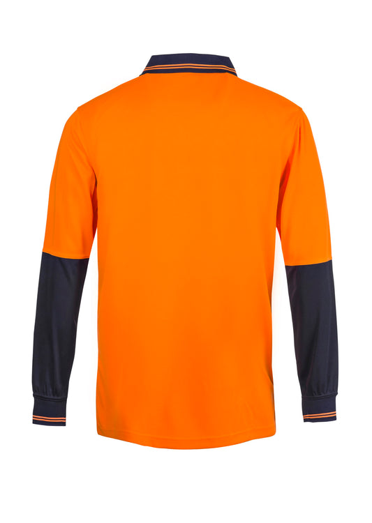 WORKCRAFT-HI VIS TWO TONE LS POLO POCKET