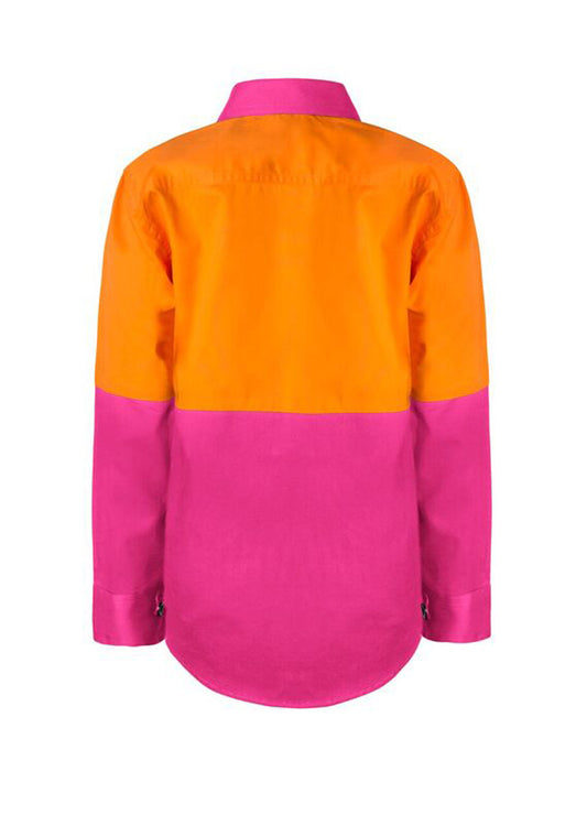 WORKCRAFT-KIDS HI VIS SHIRT LONG SLEEVE