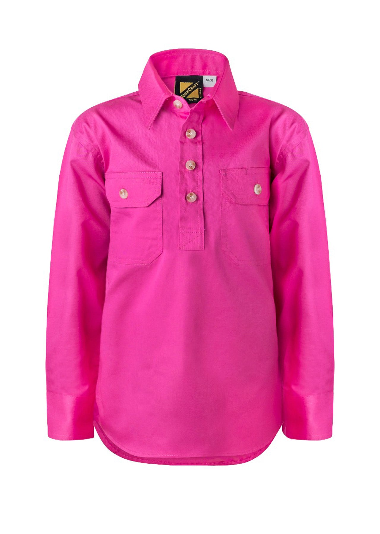 WORKCRAFT-KIDS HALF PLACKET FULL COL SHT