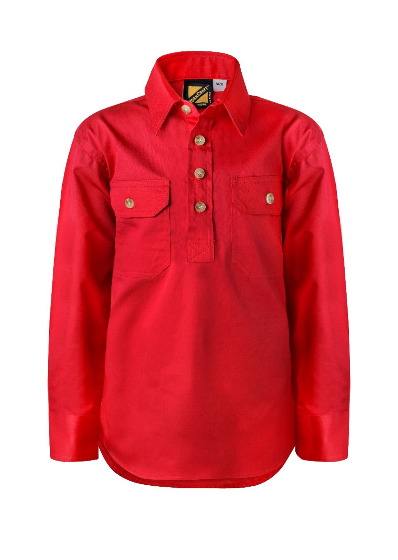 WORKCRAFT-KIDS HALF PLACKET FULL COL SHT