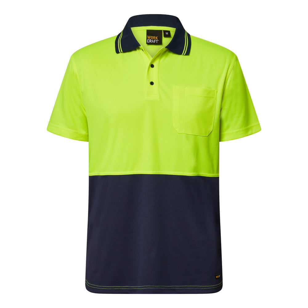 WORKCRAFT-HI VIS LIGHTWEIGHT SS POLO