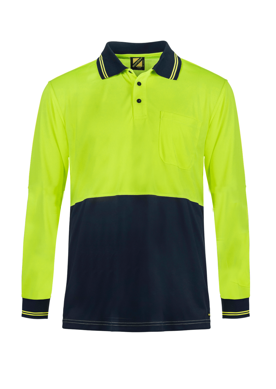 WORKCRAFT-HI VIS LIGHT WEIGHT LS POLO