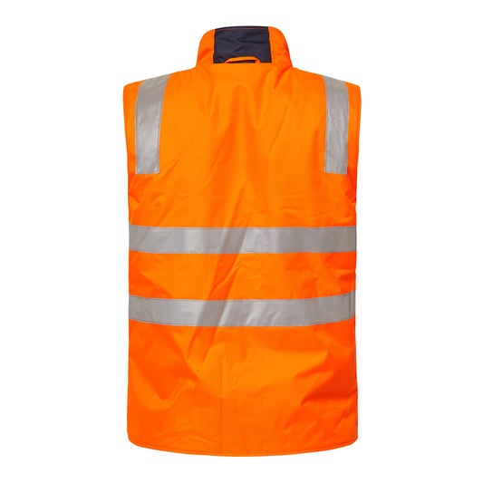 WORKCRAFT-HI VIS REVERSIBLE VEST W/TAPE