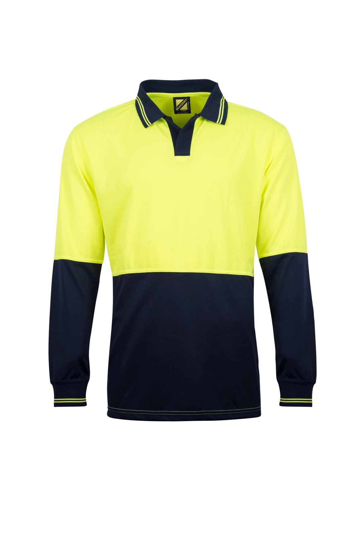 WORKCRAFT-HI VI TWO TONE LS LAUNDRY POLO