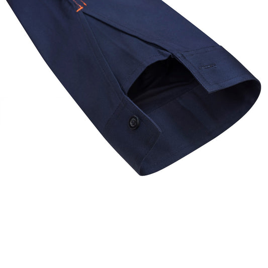 WORKCRAFT-2TONE HALF PLKET SHT W GUSSET