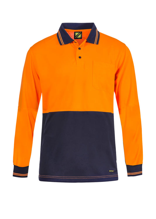 WORKCRAFT-HI VIS LIGHT WEIGHT LS POLO