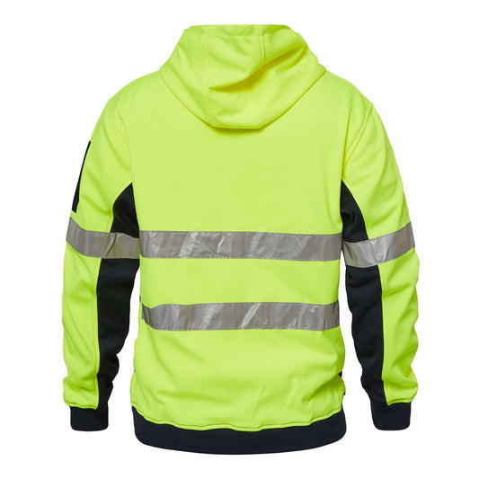 WORKCRAFT-TWO TONE HI VIS HOODIE W TAPE