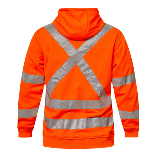 WORKCRAFT-HI VIS HOODIE W/  X-TAPE