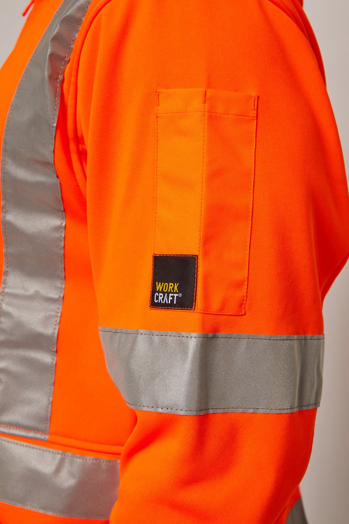 WORKCRAFT-HI VIS HOODIE W/ X-TAPE