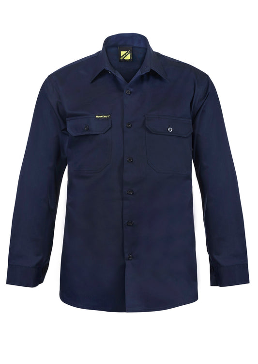 WORKCRAFT-LONG SLEEVE COTTON DRILL SHIRT