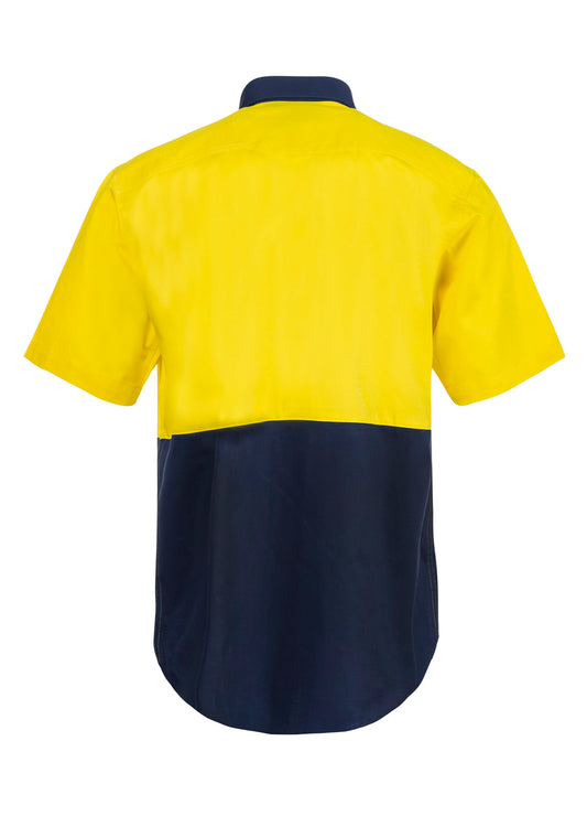 WORKCRAFT-TWO TONE SHORT SLEEVE SHIRT