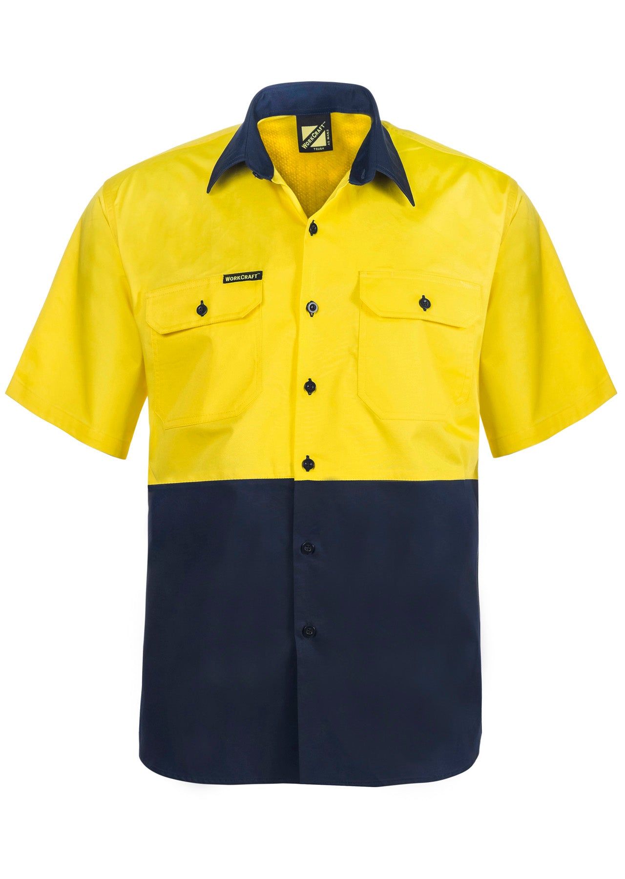WORKCRAFT-COTTON S/S SHIRT W/ MESH INSERT