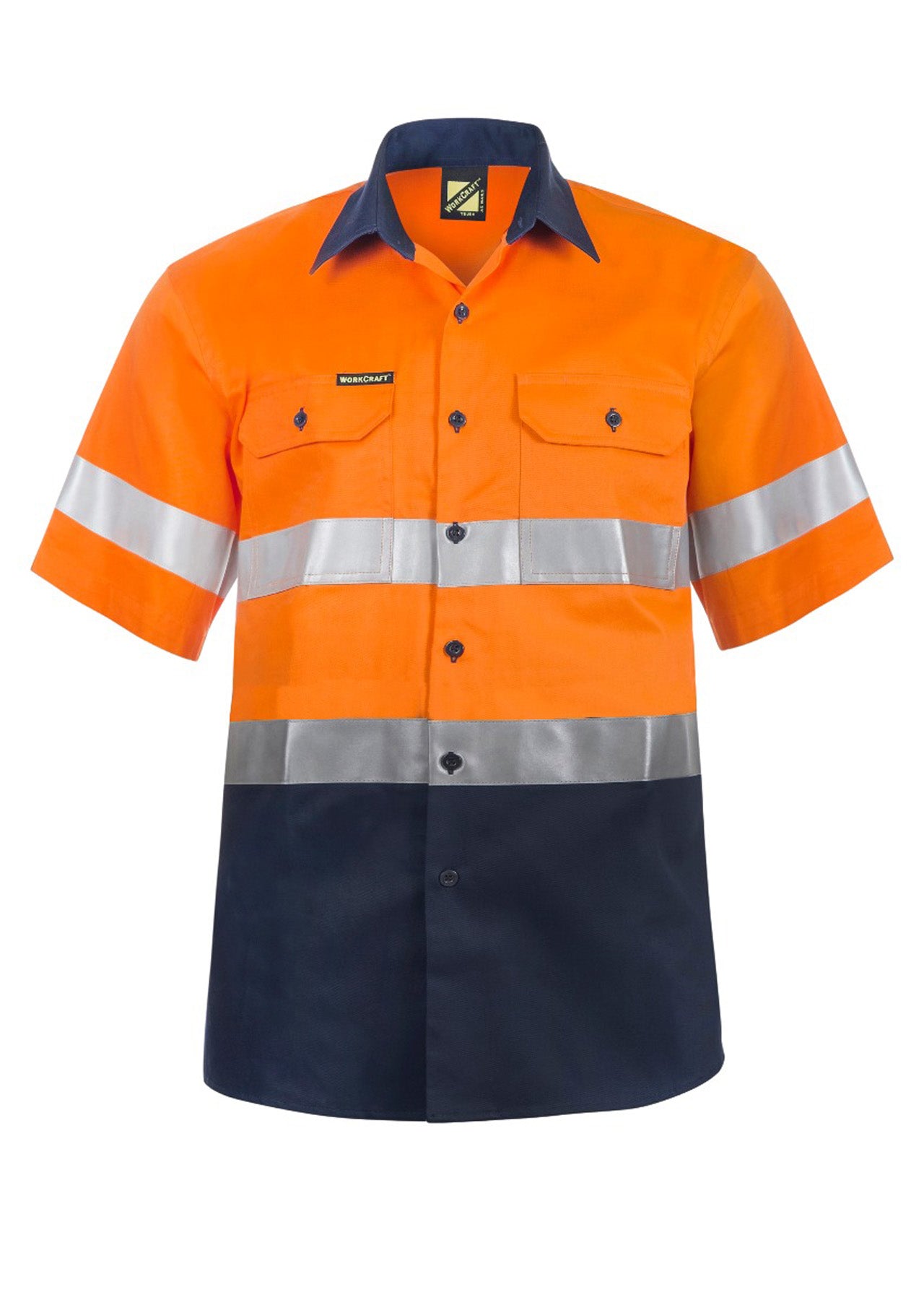 WORKCRAFT-TWO TONE S/S SHIRT W CSR TAPE