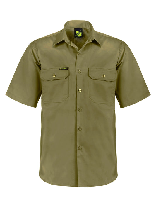 WORKCRAFT-FULL COLOUR VENTED S/S SHIRT