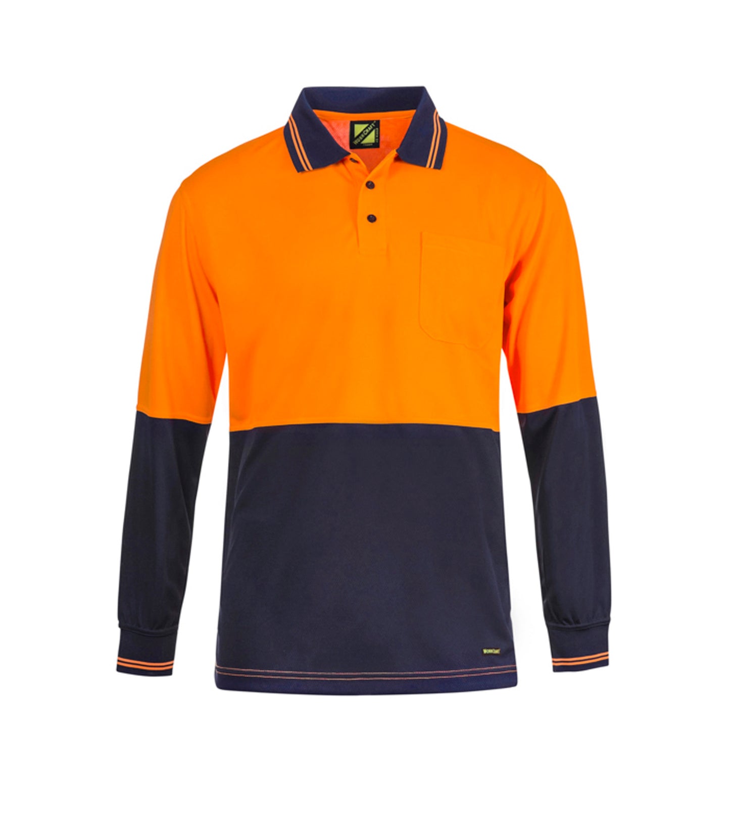 WORKCRAFT-HI VIS TWO TONE LS POLO CB