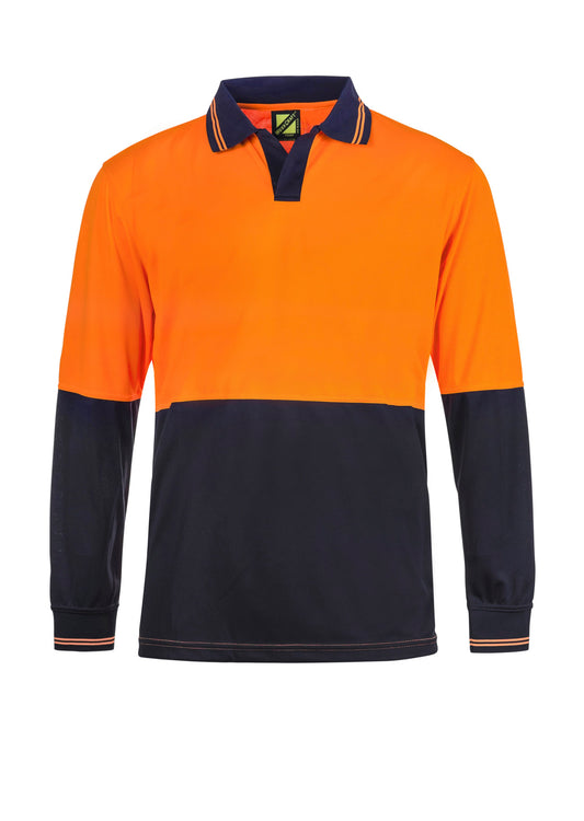 WORKCRAFT-HI VI TWO TONE LS LAUNDRY POLO