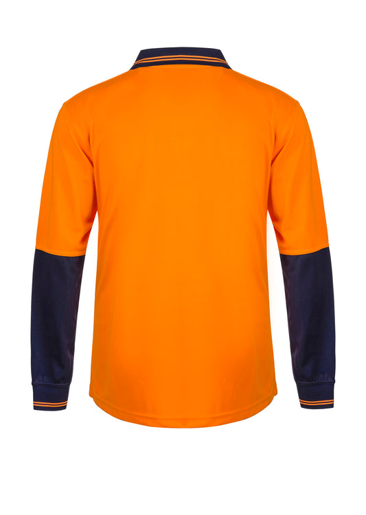 WORKCRAFT-HI VI TWO TONE LS LAUNDRY POLO