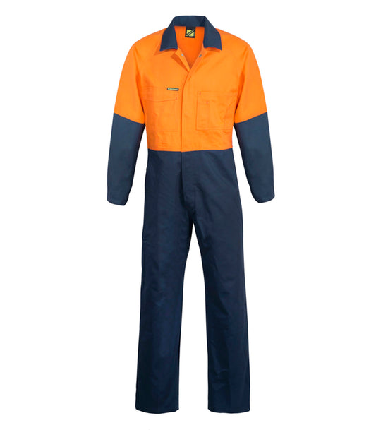 WORKCRAFT-HI VIS P/C COVERALLS LONG