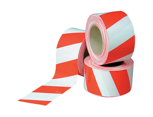 Red and White Barrier Tape - non-reflective (24 Rolls)