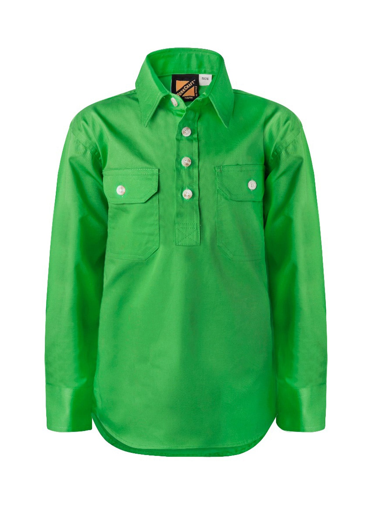 WORKCRAFT-KIDS HALF PLACKET FULL COL SHT