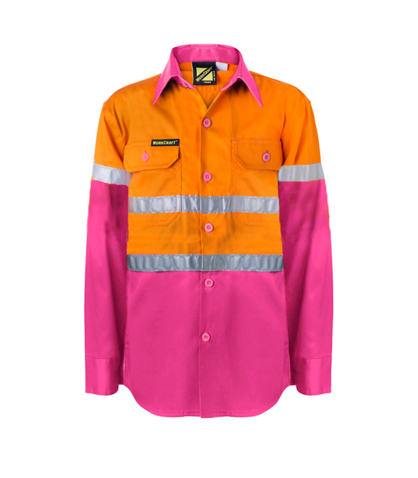 WORKCRAFT-KIDS HI VIS SHIRT CSR REF TAPE