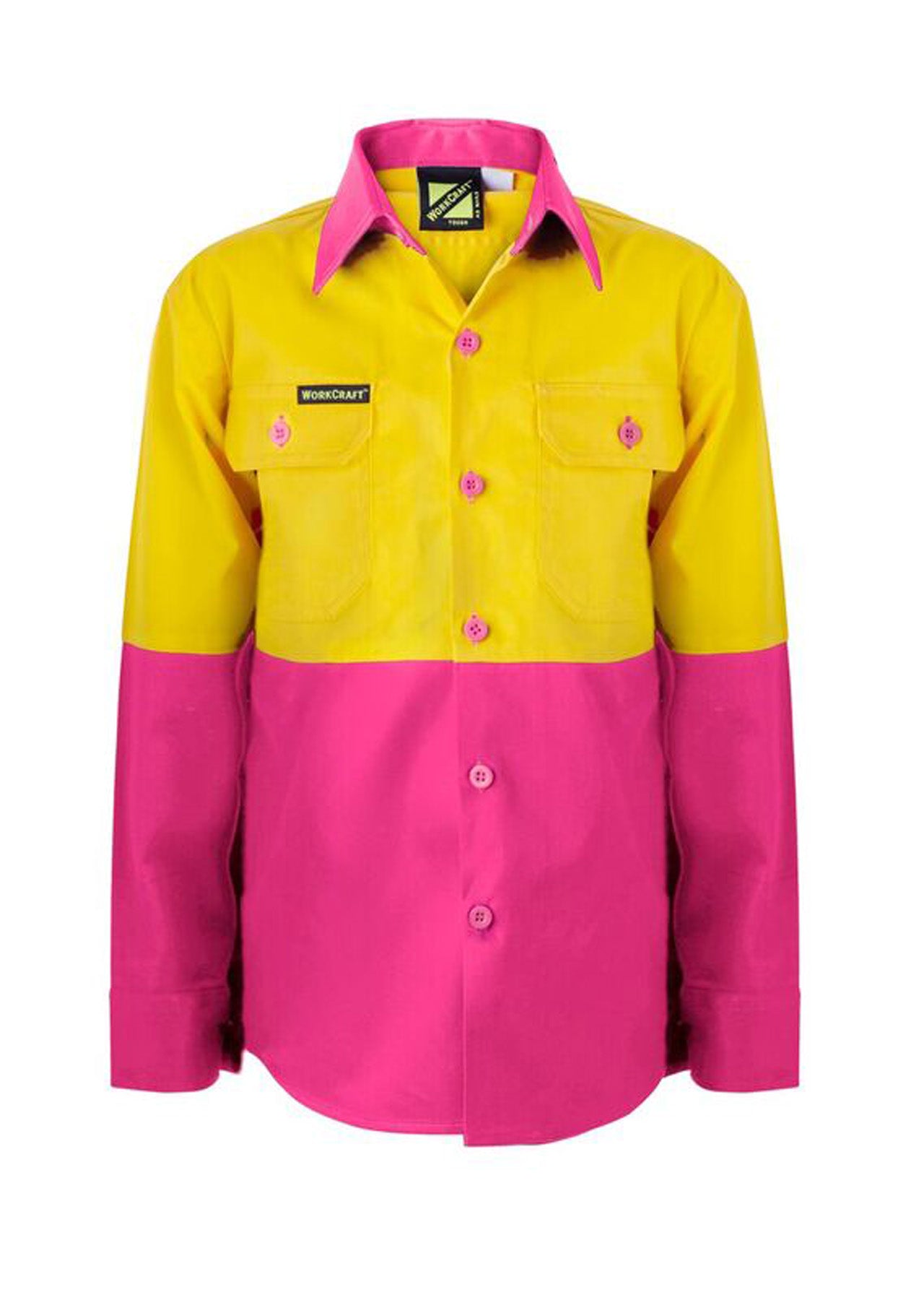 WORKCRAFT-KIDS HI VIS SHIRT LONG SLEEVE