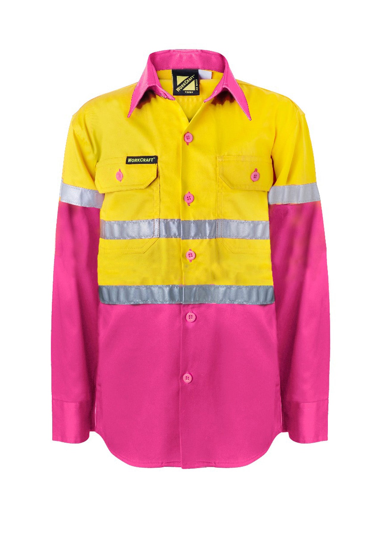 WORKCRAFT-KIDS HI VIS SHIRT CSR REF TAPE