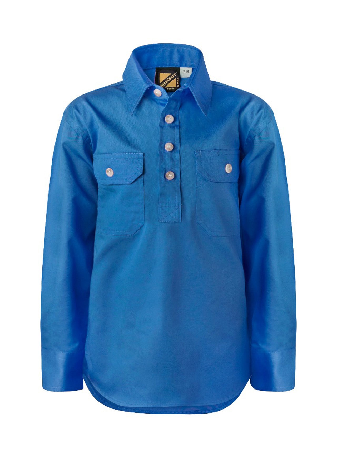 WORKCRAFT-KIDS HALF PLACKET FULL COL SHT