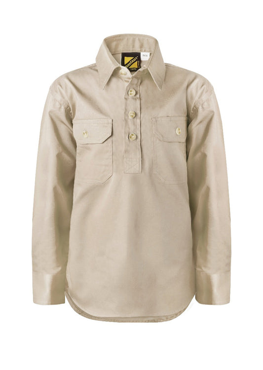 WORKCRAFT-KIDS HALF PLACKET FULL COL SHT