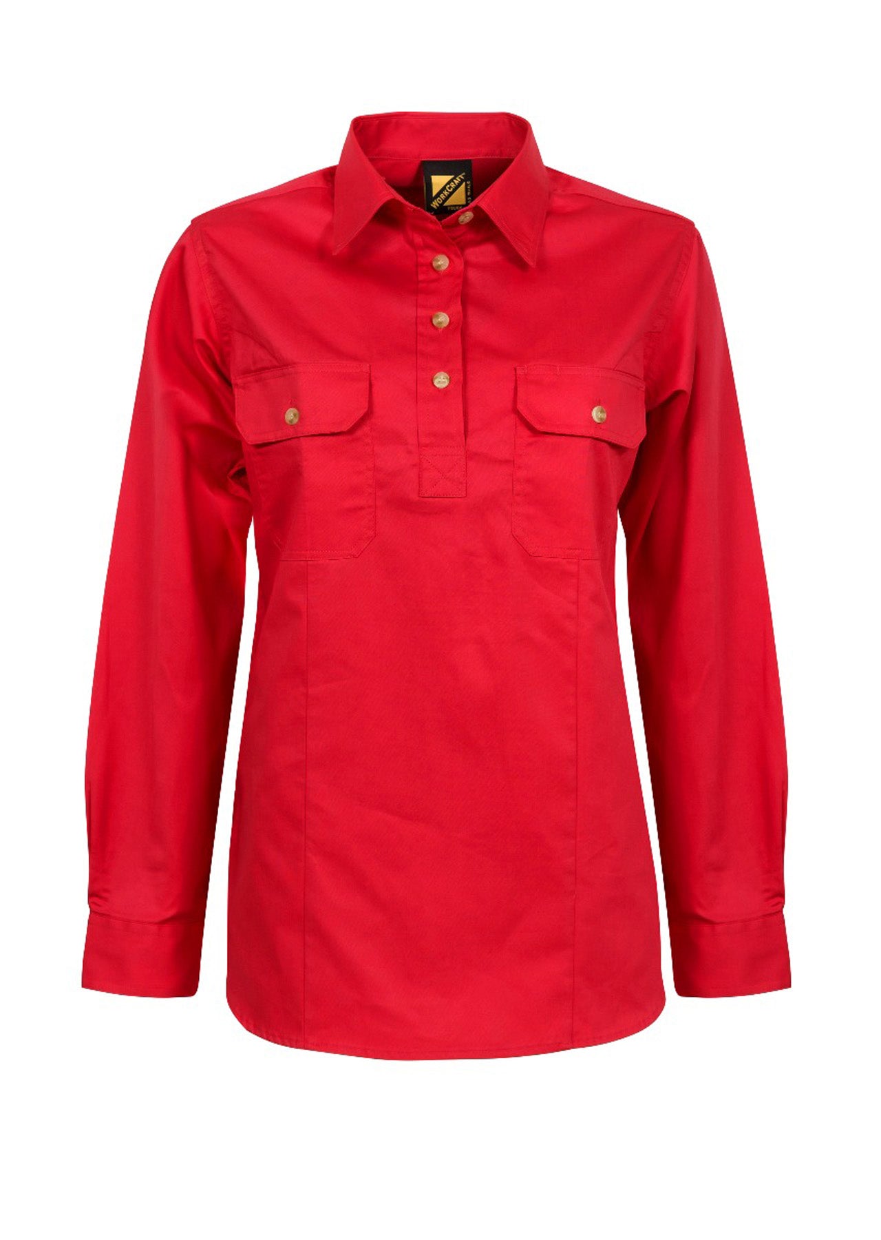 WORKCRAFT-LADIES HALF PLACKET SHIRT