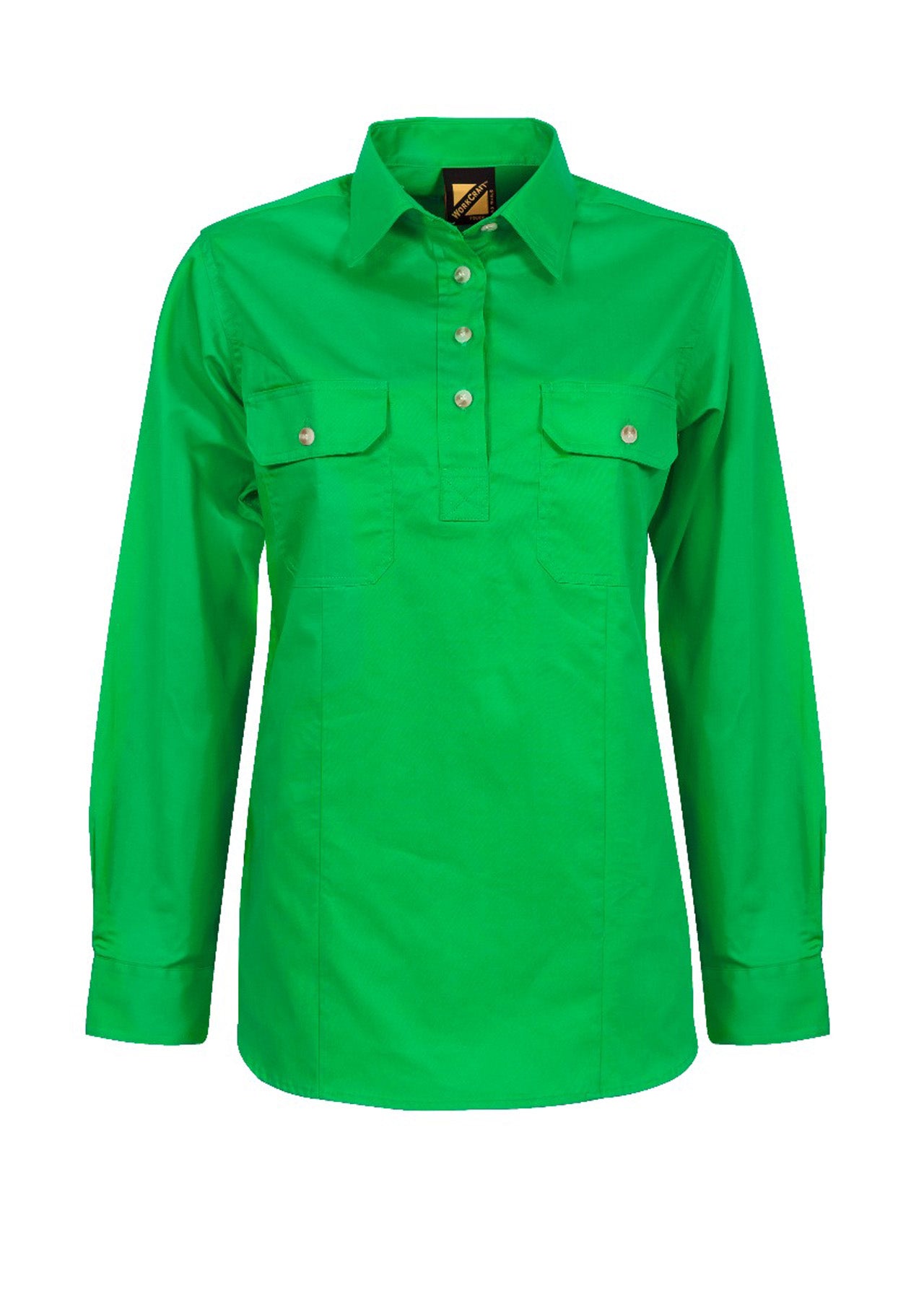 WORKCRAFT-LADIES HALF PLACKET SHIRT