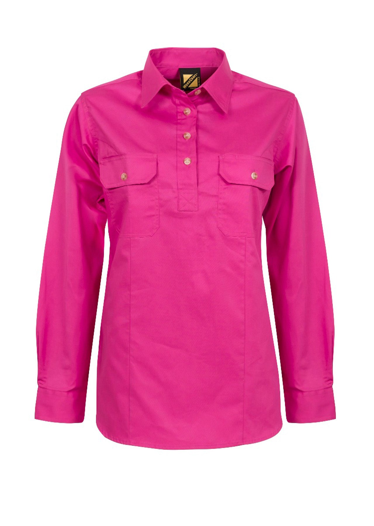 WORKCRAFT-LADIES HALF PLACKET SHIRT