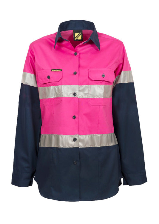 WORKCRAFT-LADIES HI VIS 2 TONE SHIRT REF