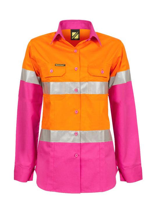 WORKCRAFT-LADIES HI VIS 2 TONE SHIRT CSR