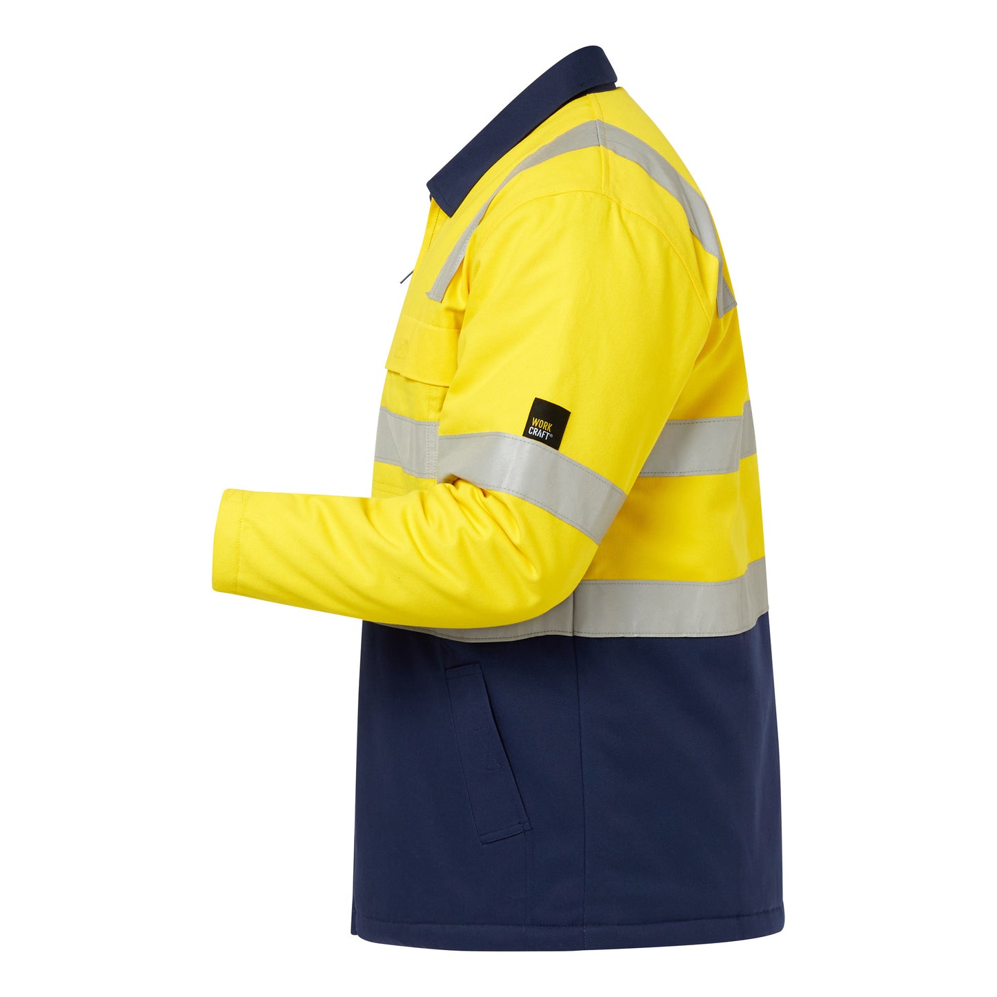WORKCRAFT-HI VIS QUILTED JKT W/TAPE
