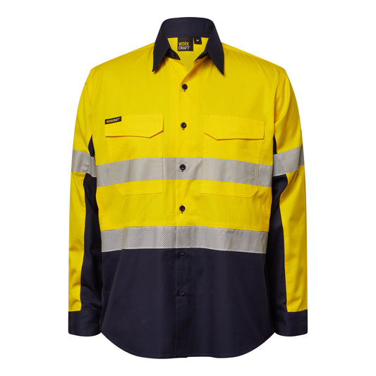 WORKCRAFT-RIPSTOP LS VENTED SHIRT W/TAPE