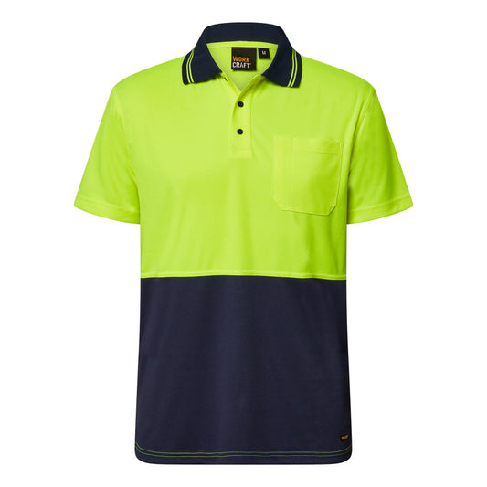 WORKCRAFT-HI VIS LIGHTWEIGHT SS POLO