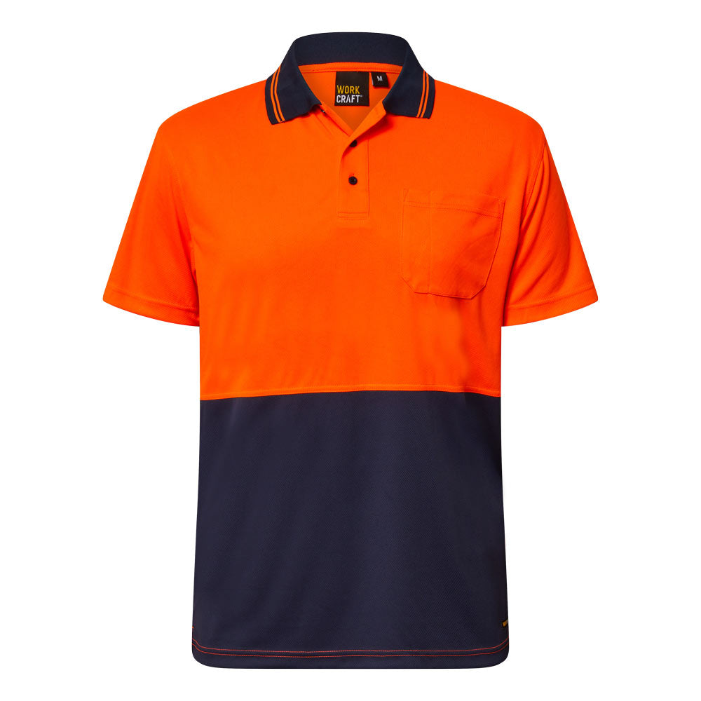 WORKCRAFT-HI VIS LIGHTWEIGHT SS POLO
