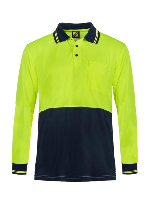 WORKCRAFT-HI VIS LIGHT WEIGHT LS POLO