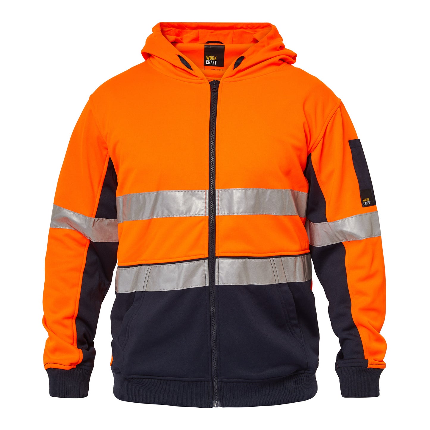 WORKCRAFT-TWO TONE HI VIS HOODIE W TAPE