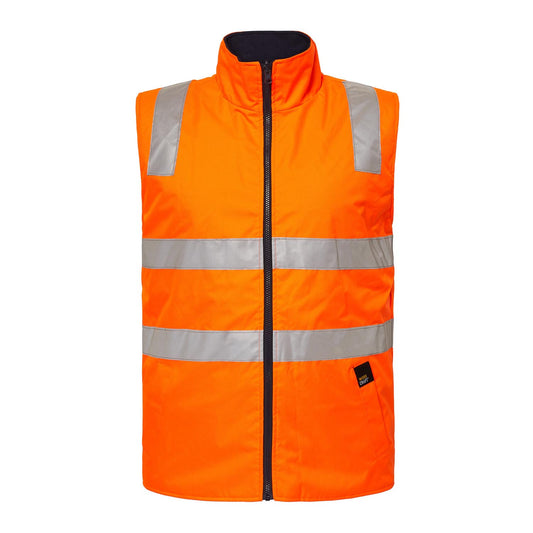 WORKCRAFT-HI VIS REVERSIBLE VEST -TAPE