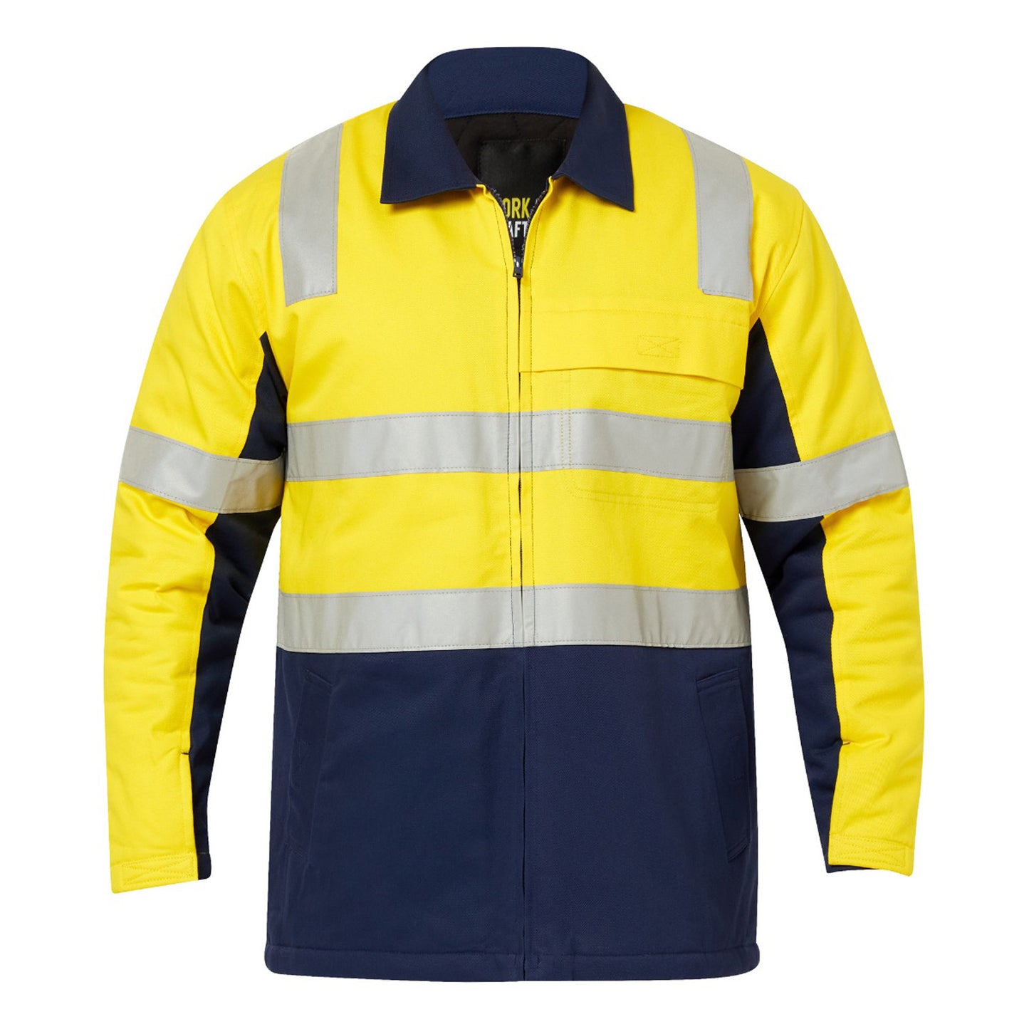 WORKCRAFT-HI VIS QUILTED JKT W/TAPE