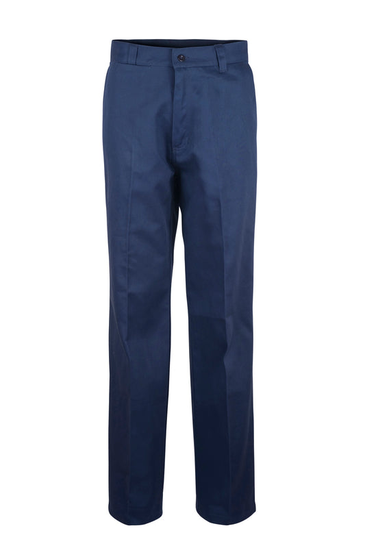 WORKCRAFT-FLAT FRONT COTTON TROUSER LONG