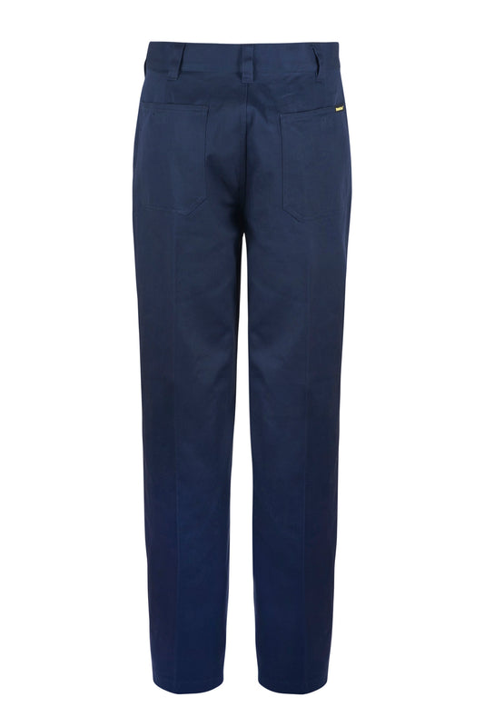 WORKCRAFT-FLAT FRONT COTTON TROUSER LONG