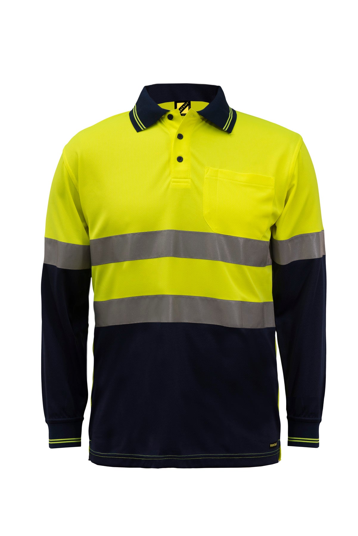 WORKCRAFT-HI VIS TWO TONE LS POLO & TAPE