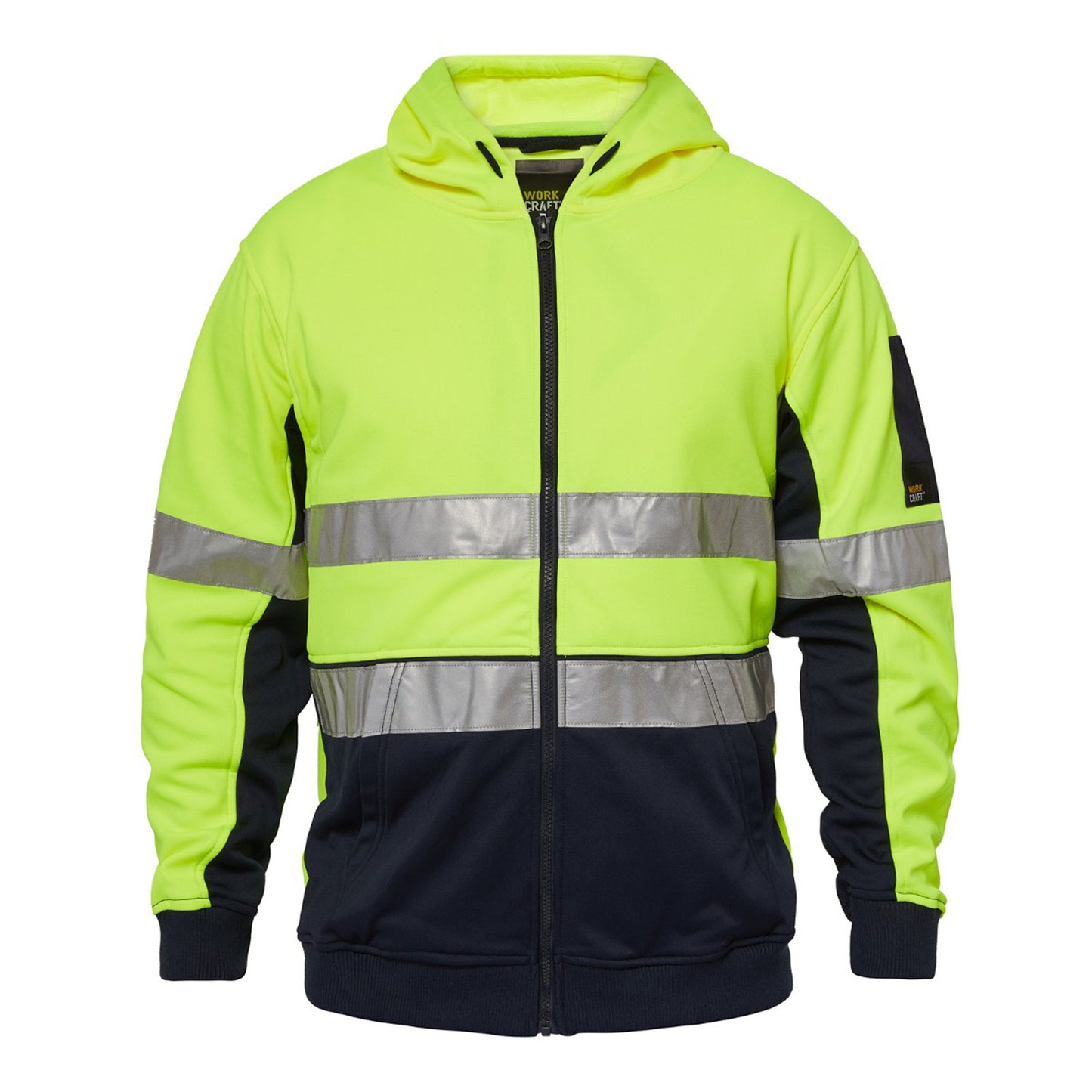WORKCRAFT-TWO TONE HI VIS HOODIE W TAPE