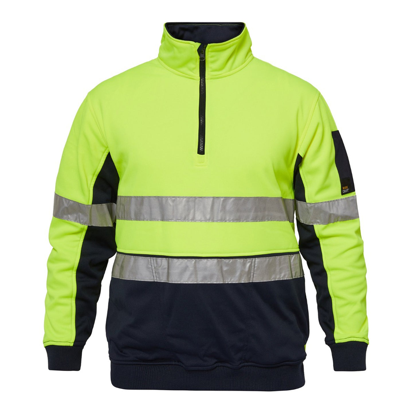 WORKCRAFT-HI VIS 1/2 ZIP PULLOVER TAPE